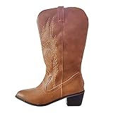 Optusly Damen High Heel Schnürstiefel Plateau Langschaft Boots Modisch Lang Boots High Heels Hohe Stiefel Stretch Kniehohe Stiefel Langschaft Cowboy Stiefel