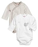 Playshoes Unisex Baby Wickel-body 1/1-arm 2er Pack Wal Baby und Kleinkind Unterw sche Satz, Natur, 50 EU