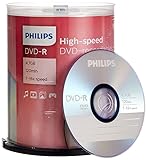 Philips DVD-R Rohlinge (4.7 GB Data/ 120 Minuten Video, 16x High Speed Aufnahme, 100er Spindel), DM4S6B00F/00