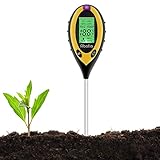 Abafia Bodentester Pflanzen Tester, 4 in 1 PH Meter, Sonnenlicht, Temperatur, Feuchtigkeitsmesse PH Wert Messgerät für Pflanzen, Garten, Bauernhof, Indoor, Outdoor