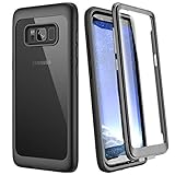 WE LOVE CASE Hülle für Samsung Galaxy S8, Stoßfest Handyhülle 360 Grad Rugged Schutzhülle mit Eingebautem Displayschutz Transparent Cover für Samsung S8, Schwarz