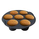 Pisamhid Silikon-Muffinförmchen zum Backen | 7 Tassen Silikon-Cupcake-Backförmchen, Mini-Cupcake-Pfanne, Muffinformen, Silikon-Backform für 2,6/3,2/3,5-5,8 l Airfryer Zubehör, Küchenhelfer