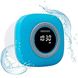 MEDION P66096 Duschradio mit Bluetooth (Badradio, UKW Radio, Saugnapf, LED-Display, IPX6 Wasserdicht, integrierter Akku) blau