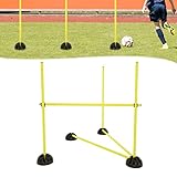 XMTECH Agility Sprungstangen-Set Grid Set, Trainingsstangen Koordinationshürden für konditionelles Training Sprungkraft Schulsport Dribbling Beweglichkeit (15 Stangen - 100cm, 10X Standfüße, 10 Clips)