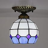 taimowei Wandlampe Kronleuchter Edison Schöne Retro -Beleuchtung, Halb Eingebettete Geräte, Flurlampen Buntglaslampenschirm, Lampe Für Esszimmer Wohnzimmer, a/a