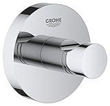 GROHE Essentials - Bademantelhaken (robuster Haken 17x10x7cm, langlebige und pflegeleichte Chromoberfläche, einfache Montage), chrom, 40364001