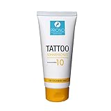 Priono Tattoo SONNENSCHUTZ-Creme für tätowierte Haut I Sonnencreme für Tattoos mit LSF 10 ** MADE in GERMANY ** mit Lemonsgras-Öl zur Pflege 1x 100ml