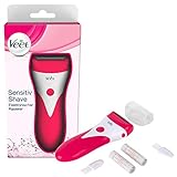 Veet Sensitive Shave Rasierer – Elektrischer Rasierer für Damen – Für eine sichere & schnittfreie Nass- und Trockenrasur – 1 x Elektrorasierer mit Zubehör