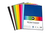 perfect ideaz • 100 Blatt Ton-Papier DIN-A4, 10 Farben, 130 g/m², MADE IN GERMANY