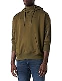 G-STAR RAW Men's Sleeve Graphics Oversized Sweater Hooded Sweatshirt, Green (Shadow Olive A613-B230), S