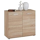 CARO-Möbel Kommode Chicago mit 2 Türen, Moderne Anrichte in Sonoma Eiche, Sideboard Mehrzweckschrank für Wohnzimmer