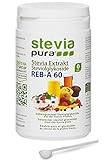 stevia-pura | Reines, hochkonzentriertes Stevia Extrakt Pulver (Steviosid) 100g | Tafelsüße auf Basis von Steviolglycosiden aus der Stevia Pflanze (Stevia rebaudiana) und Rebaudiosid-A 60