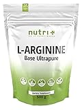 L-Arginin Base Pulver 500g - höchste Dosierung - pflanzlich durch Fermentation - reines L-Arginine Powder - Vegan - Neutral - ohne Zusatz - Premiumqualität