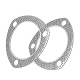 2er 3-Zoll-Rund-3-Loch-Auspuffendschalldämpfer-Flanschdichtung mit Innenring, Lochabstand 85 mm