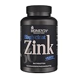 BIOMENTA Zink 50 mg – vegan - Zink Bisglycinat hochdosiert mit 25 mg Zink je ½ Tablette - 365 Zink-Tabletten