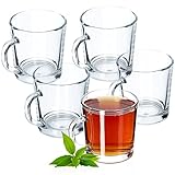 KADAX Teegläser, Wassergläser mit Henkel, 6er Set, Glastassen, Saftgläser, Gläserset, Gläser für Tee, Kaffee, Wasser, Drink, Eistee, Saft, Trinkgläser, Kaffegläser (Nele, 250 ml)