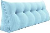 TangBao Rückenpolster Für Bettkeil Dreieckiges Bett Kopfteil-Lesekissen Modernes Sofa Kissen Lendenkissen Erhältlich in Vielen Größen Und Farben,Light Blue,150x20x35CM