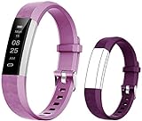 BIGGERFIVE Fitnessuhr Kinder mit Schrittzähler, Fitness Tracker Armband Uhr, Wasserdicht Sportuhr mit Kalorienzähler und Schlafmonitor, Aktivitätstracker für Mädchen Jungen (Rosa Lila)