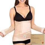 3 in 1 Postpartum Gürtel für Damen - Bauchgurt nach Geburt Kaiserschnitt - Rückbildungsgürtel nach Geburt - Postnatal Bauchband nach Geburt (Classic Ivory, XL)