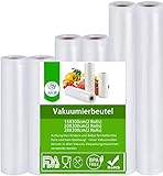 6 Folienrollen AIQII 2 Rolls 15cm x 300cm +2 Rolls 20cm x 300cm + 2 Rolls 28cm x 300cm Vakuumrollen Vakuumfolie Vakuumbeutel mit Profil Einschweißen Vakuumverpackung mit Struktur Verpackungsfolie