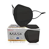 Woozoo, Packung mit 20 Einweg-FFP2-Masken, Verstellbare Anti-Irritations-Ohrbügel, Nasenclip, 3 Lagen, Für klinisches medizinisches Personal - Protective Mask IDM - Schwarz