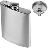 Anpro Edelstahl Flachmann und Trichter Set, 8 oz. 227ml, Silber