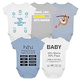 Shirtgeil Babykleidung Jungen 5er-Pack Kurzarm Body Baby Set Junge Geschenk Babyset 6M