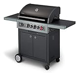 Enders® Gasgrill BOSTON BLACK 4 IK TURBO, 4-Brenner + Backburner-Infrarotbrenner, mit Kocher, TURBO ZONE & HEAT RANGE Brenner-Technologien von Enders®, Grillwagen, Außenküche #88636