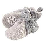 Luvable Friends Baby-Mädchen, kuschelige Fleece-Schuhe, Neutralgrau, Hellgrau, 18-24 Monate