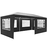 Casaria Pavillon 3x6m UV-Schutz 18m² Wasserabweisend 6 Seitenteile Festzelt Partyzelt Fenster Gartenzelt Fest Anthrazit