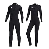 Owntop Damen Neoprenanzug 3mm Neopren Tauchanzüge - Langarm Einteiler Tauchhaut Frontreißverschluss UPF50+ Badebekleidung für Scuba Surfen Schwimmen Schnorcheln Wassersport, XL