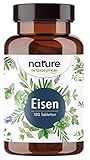 Eisen 40mg + 40mg natürliches Vitamin C (Acerola) pro Tablette - Premium Eisenbisglycinat (Chelat) - 180 Tabletten Hochdosiert- Laborgeprüft, vegan und ohne Zusätze in Deutschland hergestellt