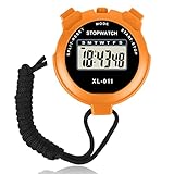 Vicloon Digital Sport Stoppuhr Timer, Digitale Stoppuhr mit Großem Display, Sport Stoppuhren mit Wecker, Kalender, Woche, für Trainer, Schiedsrichter, Basketball, Laufen, Schwimmen(Orange)