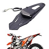 JMTBNO LED Motorrad Rücklicht E-geprüft mit Kennzeichen Halterung Rotem LED Bremslicht Weiße Kennzeichenbeleuchtung für Offroad-Motorräder Enduro Motocross Dirt Bikes (Rauch Schwarzes Glas)