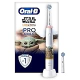 Oral-B Pro Junior Star Wars Elektrische Zahnbürste/Electric Toothbrush für Kinder ab 6 Jahren, 2 Aufsteckbürsten, 360°-Andruckkontrolle, 2 Putzmodi inkl. Sensitiv für Zahnpflege, weiche Borsten, weiß