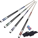 Horse 4er Set Billard Queues, 58' 21oz Hardwood Pool Cue Sticks 13mm Spitzen für Billard Tisch Sport