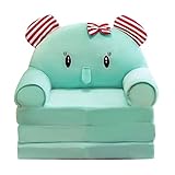 Faltbarer Kinder-KinderSofa-Rückenlehen-Sessel 2 in 1 Faltbarer Kinder-Sofa-Sessel Cute Lazy Sofa-Kinder flip up Sofa-Bett für Wohnzimmer Kleinkinder Kissen (A, One Size)