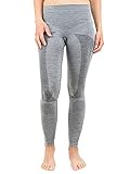 Merino & More Merino Unterhose Damen - Funktionsunterwäsche Merinowolle - Premium Funktions Skiunterhose lang - hellgrau Gr. S