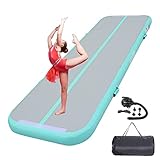 Gymnastikmatte Aufblasbar Gymnastik Tumbling Matte 3M 10CM Höhe, Air Matte Turnmatte Tumble Track Trainingsmatte mit elektrischer Luftpumpe, Matte Turnen für zuhause Outdoor Yoga