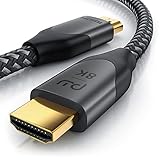 CSL - 8k HDMI Kabel 2.1 2m Meter - 8K @ 120Hz 4K @ 240Hz mit DSC - HDMI 2.1 2.0a 2.0b - 3D - Highspeed Ethernet - HDTV - UHD II - Dynamic HDR-10+ - eARC - Variable Refresh Rate VRR - Dolby Vision