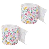 Kisangel 2 Rollen Bunt Bedrucktes Rollenpapier Farbdruckrolle Toilettenpapier Toilettenpapier Exquisites Taschentuchpapier für Den Heimbedarf (Rosa)