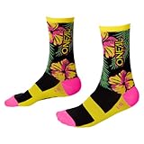 O'NEAL | Mountainbike Fahrrad Socken | Downhill Freeride | Schweißabsorbierend, gute Passform, hochwertige Materialien | MTB Performance Sock Island V.22 | Unisex | Pink Grün Gelb | 43-46