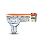 Osram LED Base PAR16 Reflektorlampe, Sockel: GU10, Warm White, 2700 K, 4.3 W, Ersatz für 50-W, 5 Stück (1er Pack)