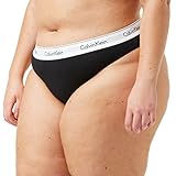 Calvin Klein Damen MODERN COTTON - THONG String, Schwarz (Black 001), M