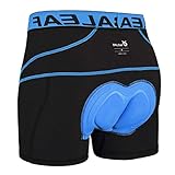 BALEAF Fahrrad Unterhosen Herren Atmungsaktive Fahrradhose Radlerhose 3D gepolstert Gel Blau XXL