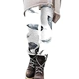 Fahrradhose Damen Winter Thermo Thermoleggins Softshellhose Warme Hosen Thermo Unterhose Löwenzahn-Druck Winterleggins Yogahosen Thermounterwäsche Leggings Thermo Leggings Wärmehose