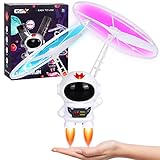 Ulikey Fliegende Spielzeug, Fliegender Astronaut, Mini Drohne für Kinder mit LED Licht, Cooles Fliegendes Spielzeug Geschenke für Jungen Mädchen Indoor Outdoor, mit den Händen Steuerbar (Weiß)