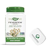 PremiumVital, Nature's Way, Feverfew (Mutterkraut), 380mg, 180 vegane Kapseln, mit praktischer Pillendose, Laborgeprüft, Glutenfrei, Sojafrei, Vegetarisch