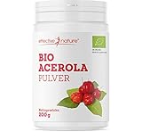 Bio Acerola Pulver - 200 g - Vitamin C aus der Acerolakirsche - Hochdosiert & ohne Zusätze - Natürliches Vitamin C Pulver Schonend getrocknet