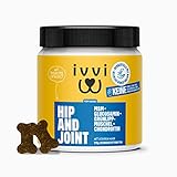 ivvi Hip & Joint - hochkonzentrierte Gelenktabletten für Hunde als Leckerli mit Grünlippmuschel Hund, Glucosamin, Chondroitin & MSM - 60 leckere Snacks (270g) mit Huhn